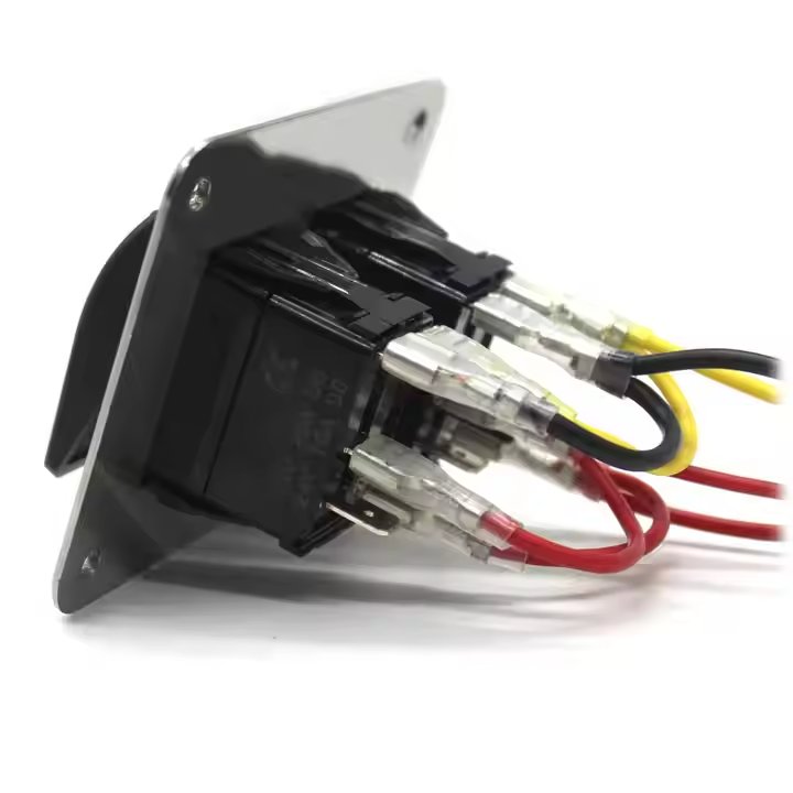 Stainless Steel 24V 12V 2 Gang Truck Car Marine Boat Rocker Switch Panel